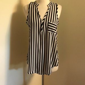Striped sleeveless blouse
